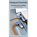 Miniatyrbild 5 av 6: 120W 4-i-1 Multifunktionell Mobiltelefon Datakabel PD Snabbladdningskabel Laddare för Huawei Xiaomi iPhone Orange 1m