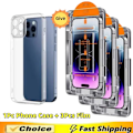 Miniatyrbild 1 av 6: 3-1 st Oleofobisk Beläggning Dammtät Lätt Att Installera HD Skärmskydd För iPhone 16 Pro 15 14Plus 11 13 12 Pro Max XS XR Glas 3Pcs HD(DF)-1Pc Case iPhone12