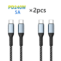 Miniatyrbild 1 av 6: UGOURD PD240W Ultrasnabb Laddningskabel Typ Usb C 100W typ c Laddarkabel för iphone 15 xiaomi MacBook Pro Med E-Marker-chip 2PCS UFT 240W 5A 2m