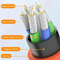 Miniatyrbild 5 av 6: 180° Roterbar Flätad Micro USB-datakabel i Zinklegering för Mobiltelefoner 120W 5A Snabbladdningskabel för Android iPhone Samsung Orange 1m