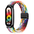 Miniatyrbild 1 av 6: Nylonflätat armband för Xiaomi Band 9/8 Magnetiskt spänne Andningsbart Utbytbart Armband Mi Band 8/9 Justerbar Correa Official rainbow For Mi Band 8