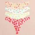 Miniatyrbild 1 av 6: FINETOO 4 st Ultra Mjuka Trosor För Kvinnor Sexiga Grafiska Tryck Sömlösa Stringtrosor Kvinnliga Stretch Leopard G-string Bekväma Underkläder Style 5 M