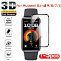 Miniatyrbild 1 av 6: 1-5ST 3D Böjt Härdat Glas För Huawei Band 9 8 7 6 Smartwatch Skärmskydd för Huawei Band 8 7 6 Band9 Skyddsfilm Orange For Huawei Watch Fit