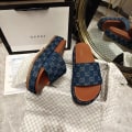 Miniatyrbild 1 av 2: G G sockerkaka tjock sula tofflor broderade tofflor blue 42#