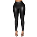 Miniatyrbild 3 av 4: Höst Vinter Plysch Byxor PU Läder Byxor Dam Tights Leggings black M