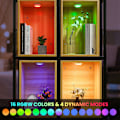 Miniatyrbild 3 av 10: 6st RGB LED underskåpsbelysning Dimbar Puck Closet Remote Colorful