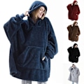 Miniatyrbild 1 av 4: hemkläder par Bekväm lös dubbelsidig plysch hoodie wine red One size