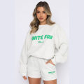 Miniatyrbild 1 av 2: 2023 Höst/vinter Plysch förtjockad mocka Pullover långärmad topp white shorts+jumper M#
