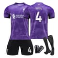 2324 Liverpool Second Away Champions träningsfotbollströja kneepad 18#With socks