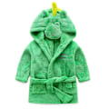 Miniatyrbild 1 av 2: Pojkar flickor pyjamas Baby tecknad pyjamas Vinter huva morgonrock Little Dinosaur Nightgown 90#