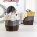 Miniatyrbild 3 av 4: Plast imitation rotting vävd smutsiga klädkorg leksaksförvaring 4# Height 45cm