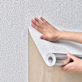 Miniatyrbild 3 av 4: Kiselgur lertapet självhäftande vattentät fuktsäker Linen pattern white 280x50cm