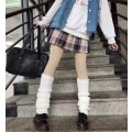 Miniatyrbild 2 av 3: Nya sockärmar stickade JK tjejer kalv luggstrumpor Lolita strumpor white One size fits all