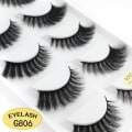 Miniatyrbild 4 av 6: 5-par lösögonfransar - 3D faux mink - G806 - False eyelashes Svart
