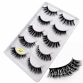 Miniatyrbild 2 av 8: 5-par lösögonfransar - 3D faux mink - G807 - False eyelashes Svart