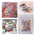 Miniatyrbilde 2 av 2: Akrylperler - 150 stk - Smykkelaging - DIY - Perleimitasjon Multicolor