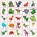 Pikkukuva 4 / 4: 50 tarraa tarrat - Eläinaihe - Sarjakuva - Dinosaur Multicolor