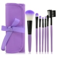 Miniatyrbillede 2 af 8: 7 make-up børster, professionelt make-up sæt med etui Black