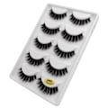 Miniatyrbillede 2 af 5: 5 par falske øjenvipper - 3D faux mink - Sort Black 3D faux mink - G600