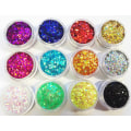 Miniatyrbillede 2 af 2: 12 dåser hexagon glitter Multicolor