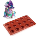 Miniatyrbillede 2 af 6: 3-pak silikoneform - Kugle/Halvkugle 6/15/24 - Is/Chokolade/Geléform Brown
