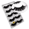 Miniatyrbillede 1 af 5: 5 par falske øjenvipper - 3D faux mink - G703 Black