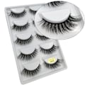 Miniatyrbild 2 av 6: 5-par lösögonfransar - 3D faux mink - G806 - False eyelashes Svart