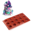 Miniatyrbillede 2 af 8: Silikoneform - Kugle/halvkugle 6/8/15/24 - Is/chokolade/geléform Brown 24 Kulor
