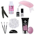 Pikkukuva 1 / 5: 11 kpl Akryyligeeli - Poly Builder Gel Kit LED-lampulla - Paputahna Pink