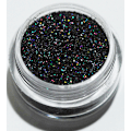 Miniatyrbillede 2 af 3: Negleglitter - Finkornet - Sort regnbue - 8ml - Glitter Black