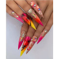 Miniatyrbild 7 av 7: 500st nageltippar stiletto extra lång tippar lösnaglar nageltips Mjölkvit