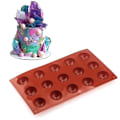 Miniatyrbillede 2 af 8: Silikoneform - Kugle/halvkugle 6/8/15/24 - Is/chokolade/geléform Brown 8 Kulor