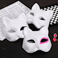 Miniatyrbillede 7 af 8: 10 kattemasker at male - DIY hvide masker til maskerade og Halloween White
