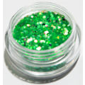 Miniatyrbillede 1 af 2: Negleglitter - Hexagon - Neongrøn - 8ml - Glitter Green