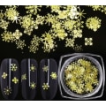 Miniatyrbild 3 av 3: 1st burk juldekorationer snöflingor nagelglitter Guld