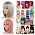 Miniatyrbilde 1 av 7: Syntetisk parykk for Party, Pride, Parader og Cosplay Silver