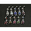 Miniatyrbillede 3 af 4: Navlepiercing ugle MultiColor 3. Färgglad