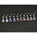 Miniatyrbillede 4 af 4: Navlepiercing ugle 2. Clear rainbow