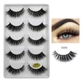 5-par lösögonfransar - 3D faux mink - G806 - False eyelashes Svart
