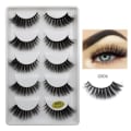 Miniatyrbild 1 av 6: 5-par lösögonfransar - 3D faux mink - G806 - False eyelashes Svart