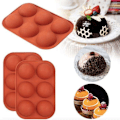 Miniatyrbild 3 av 4: 3-pack Silikonform - Kula / Halvklot 6-delar - Is/Choklad/Geléform Brun