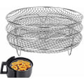Miniatyrbillede 1 af 5: 3 stk Air Fryer Rack Airfryer Kurvrum Airfryer i rustfrit stål Silver