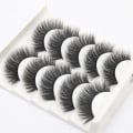 Miniatyrbilde 1 av 5: 5 par falske øyevipper - 6D faux mink - G206 Black