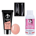 Miniatyrbild 1 av 4: Kit Polygel Musk - Dualform, Formtippar - Slip solution multifärg