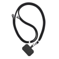Miniatyrbillede 1 af 4: Universal Crossbody Nylon Patch Phone Lanyards Rope Mobiltelefon Black