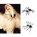 Miniatyrbillede 1 af 5: Halloween Ørering Spider - Sort Spider - Black 2st (1par)