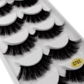 Miniatyrbillede 5 af 6: 5 par falske øjenvipper - 3D faux mink - Sort Black 3D faux mink - G704