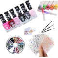 Miniatyrbillede 1 af 2: Neglesæt - Dekorationssæt - Neglelak, Rhinestone, Neglestickers Multicolor