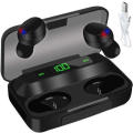 Pikkukuva 1 / 7: Langattomat Bluetooth-kuulokkeet LCD-näytöllä ja virtapankilla Black