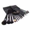 Miniatyrbillede 5 af 5: 24-pak Make-up børster / Make-up børster i læder etuier Black